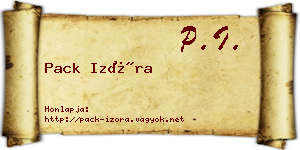 Pack Izóra névjegykártya
